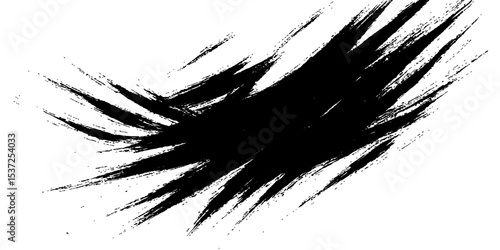 Black ink splatters form a grunge background with paint spray, creating a dirty blot texture for abstract design elements