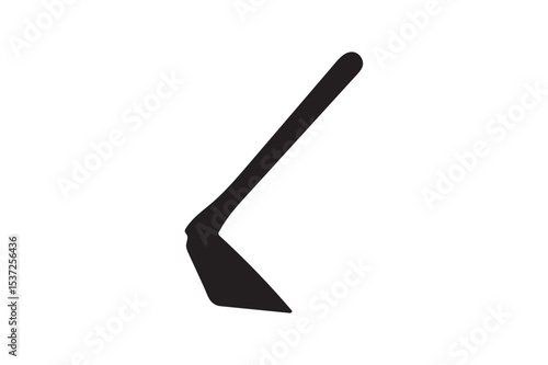 Traditional hoe silhouette on white background.