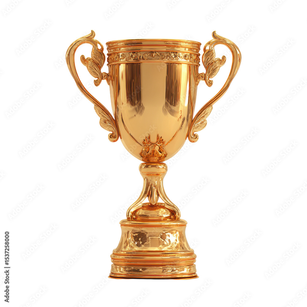 Golden trophy cup award isolated on transparent background Golden trophy cup award isolated on transparent background