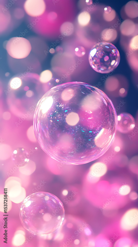 Beautiful pink and purple bubbles in bokeh style for background and creative design Beautiful pink and purple bubbles in bokeh style for background and creative design