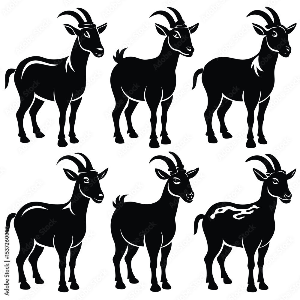 Naklejka premium goat-icon-set-of-6-silhouette--icon-vector-white-b (1).eps