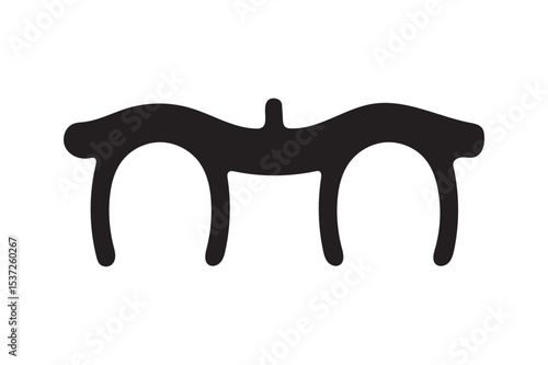 Yoke for oxen silhouette icon illustration on white background.