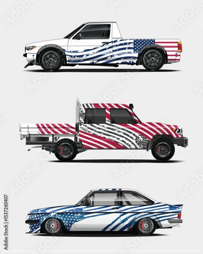American Flag Wrap Designs for Trucks and Cars
