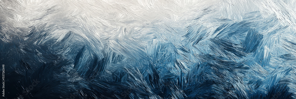 Fototapeta premium Lustrous brushed metal texture in a gradient of icy blue to rich silver