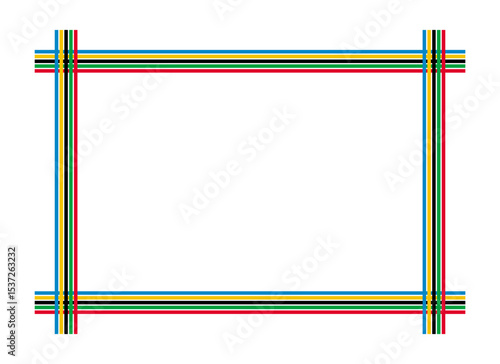 Frame with multi-colored lines. Olympic games empty frame with olympics multi colours