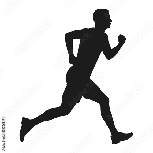 Running man black logo silhouette vector