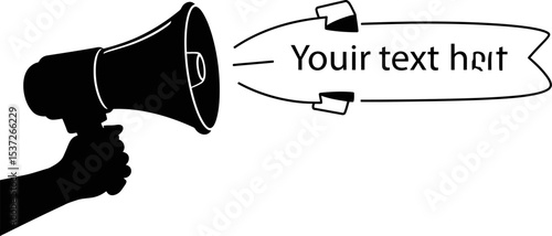 Megaphone announcement vector illustration for marketing promotion and communication design 100 char editable stock vector illustration