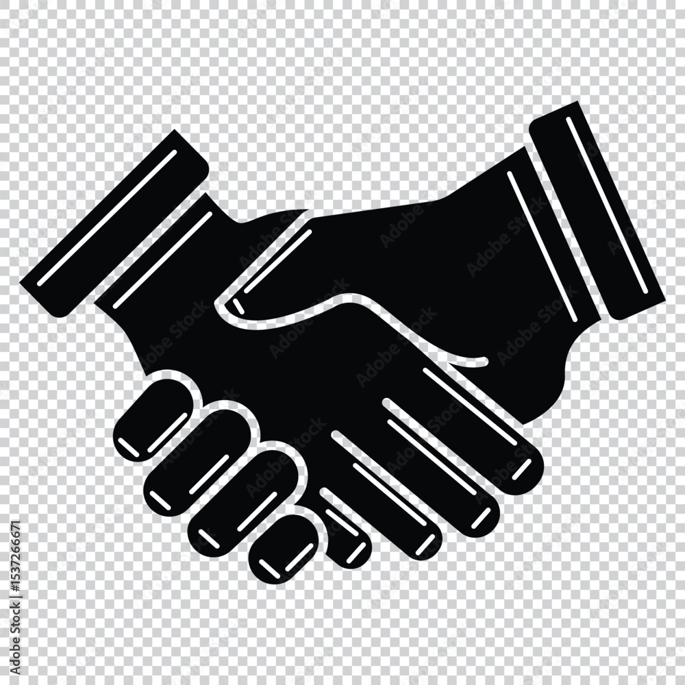 Obraz premium Handshake icons set. Business agreement handshake symbol . Shaking hands logo. Friendly handshake flat style .