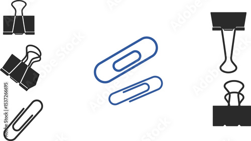Find the best binder clips paper clips and office supplies for your home or business organization needs editable stock vector illustration
