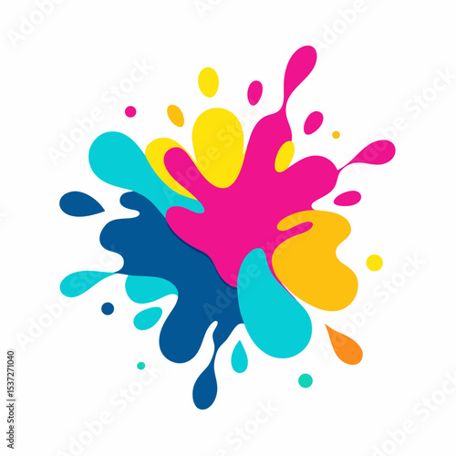 colorful ink splashes