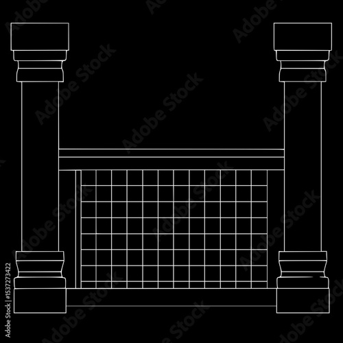 2D vector balustrade