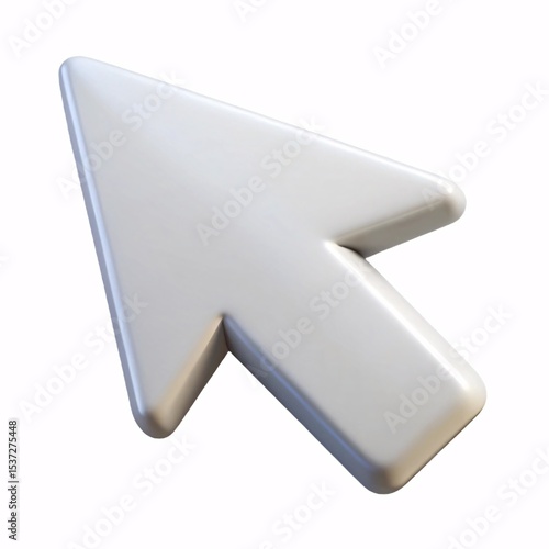 3d render of a white cursor arrow icon