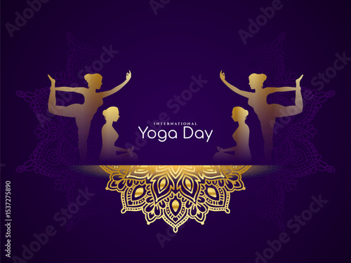 Modern International Yoga day greeting card
