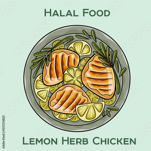 Savor our Lemon Herb Chicken, a delightful halal dish featuring tender chicken marinated in zesty lemon and aromatic herbs for a fresh, flavorful experience.
