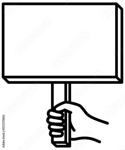 プラカードを掲げるアイコンイラスト