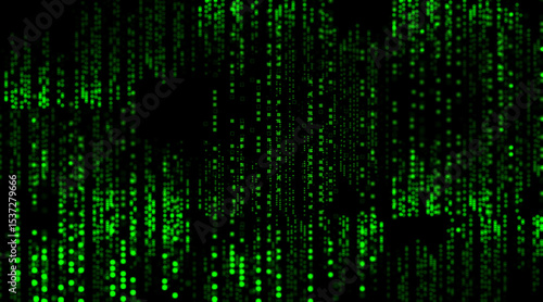 Digital matrix code security data stream visualization background