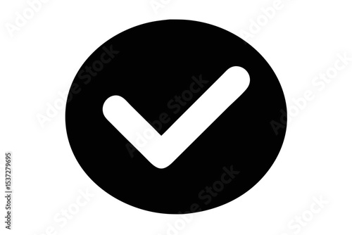 Check mark icon with circle. Check mark animation signifying approval, success, confirmation, or correctness. Smooth animation indicating completion or validation with black background.