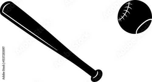 baseball bat cross logo outlines vector design