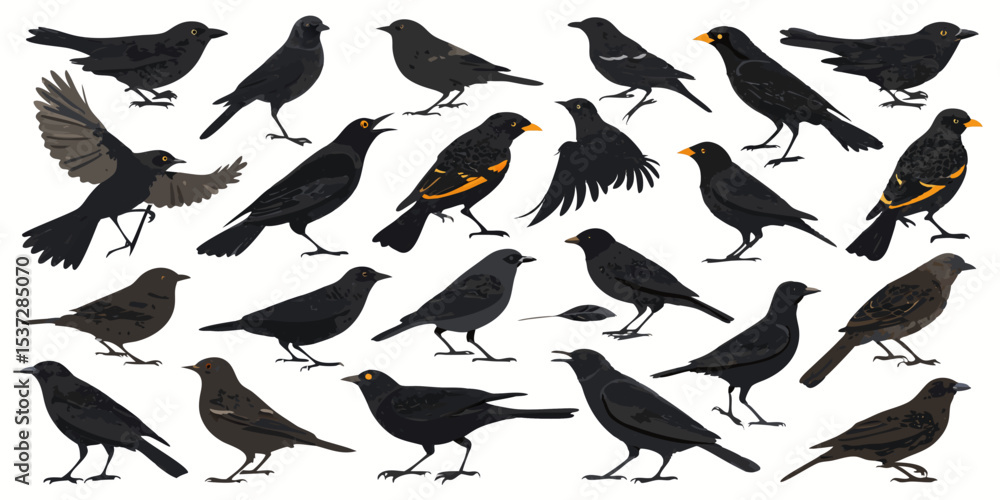Fototapeta premium collection of birds
