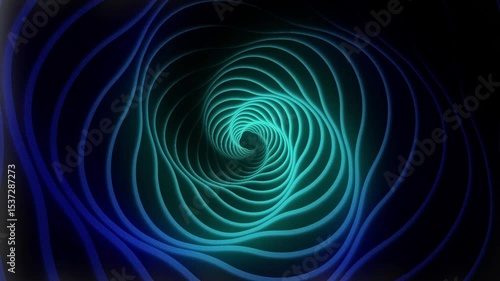 Colorful Neon Light Tunnel, Spiral Motion Background