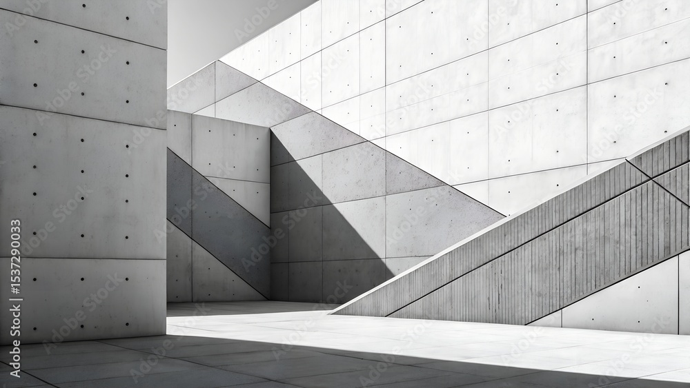 Grayscale Abstract Geometric Composition – Intersecting Planes and Shadows in Minimal Modern Design Grayscale Abstract Geometric Composition – Intersecting Planes and Shadows in Minimal Modern Design