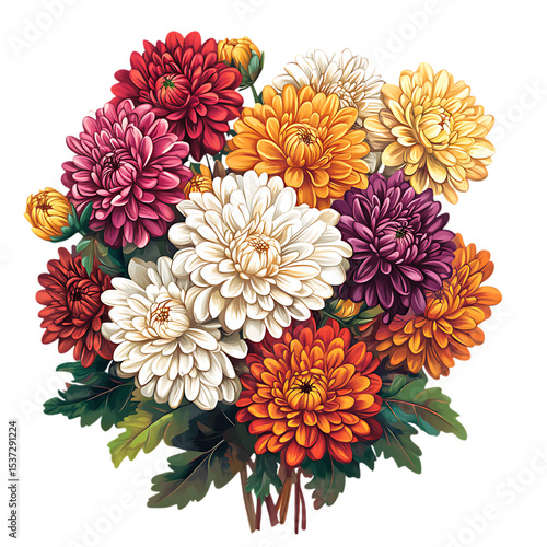 Colorful autumn chrysanthemum flowers