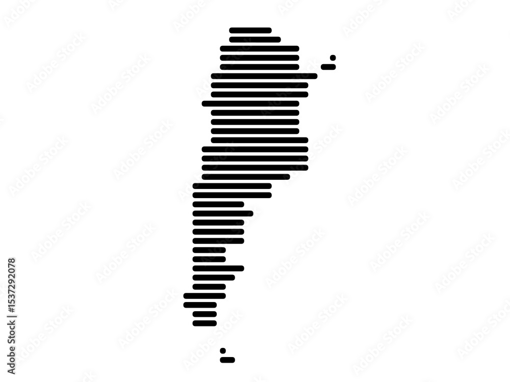 Horizontal Lines Vector Map of Argentina Small Horizontal Lines Vector Map of Argentina Small