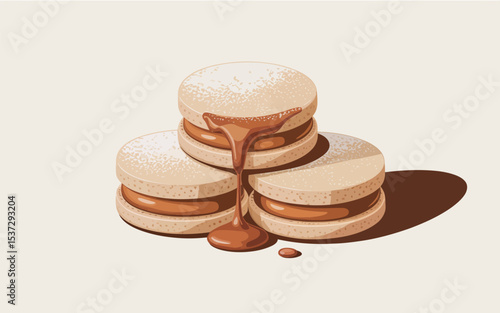 Delicious Alfajores Cookies with Caramel Filling