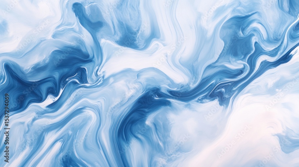 Obraz premium Abstract marbled blue and white background design