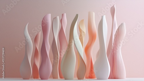 Abstract Sculptures in Pastel Hues
