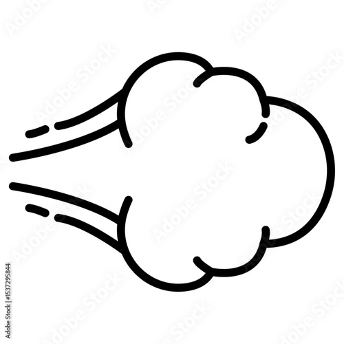 Air spray cloud icon Thin line vector design