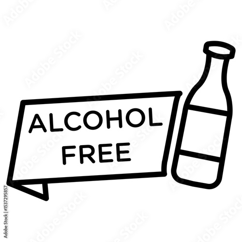 Alcohol free icon Thin line vector design