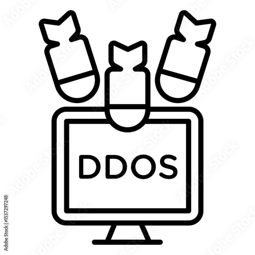 Ddos icon Thin line vector design