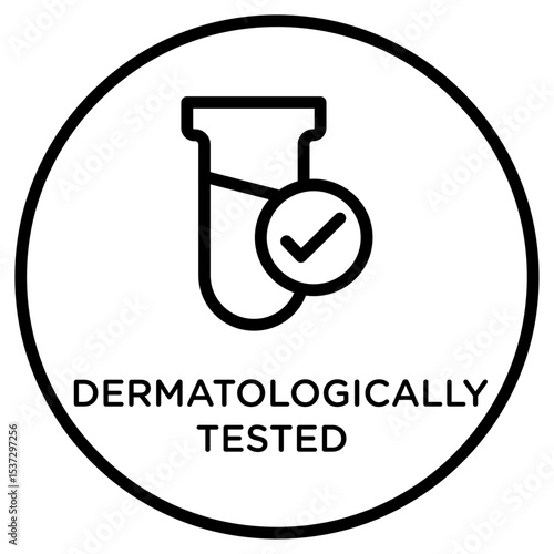 dermatologically tested icon Thin line vector design
