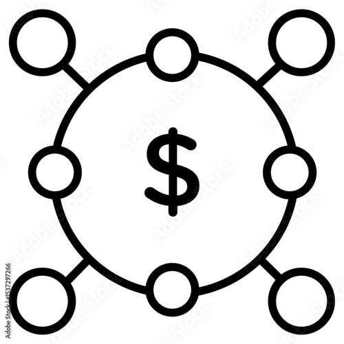 Diversified investment icon Thin line vector design