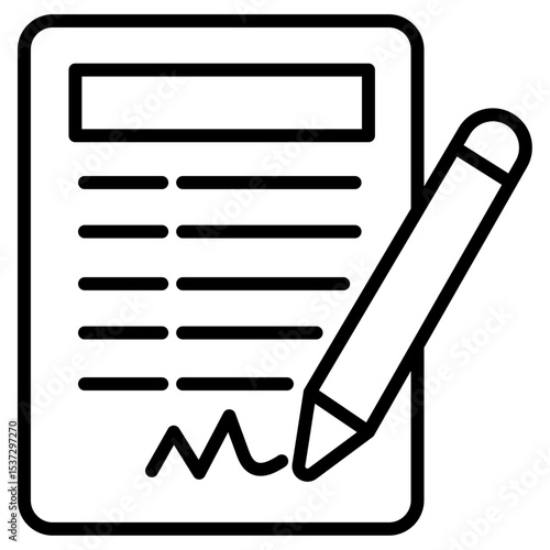 Document petition icon Thin line vector design