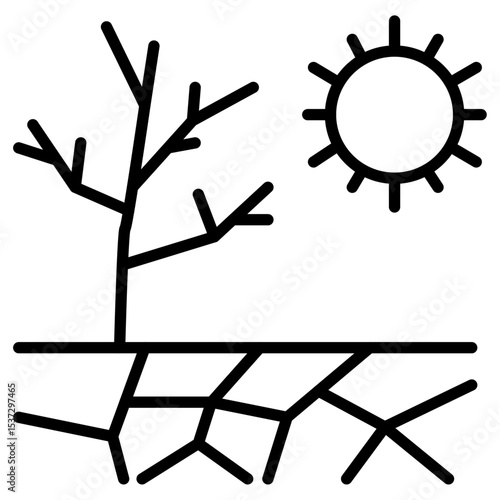 Drought icon Thin line vector design