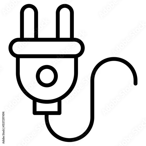 Electrical plug icon Thin line vector design
