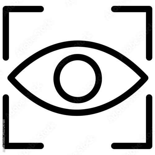 Eye scanner icon Thin line vector design