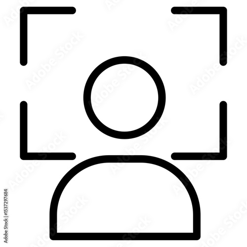 Face id icon Thin line vector design