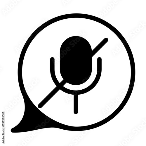 Chat Mic Off Vector Icon