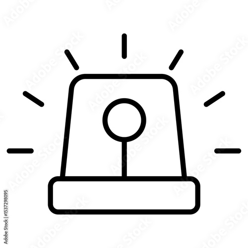 Flashing police car icon Thin line vector design