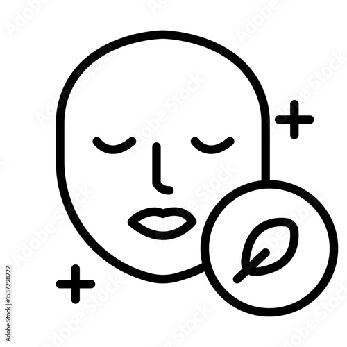 For sensitive skin icon Thin line vector design
