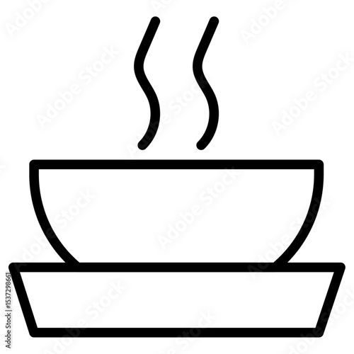 Hot meal icon Thin line vector design