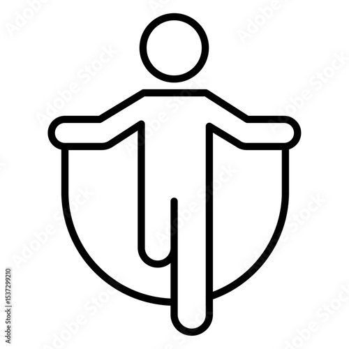 Man jumping with skipping rope icon Thin line vector design