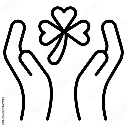 Men luck icon Thin line vector design