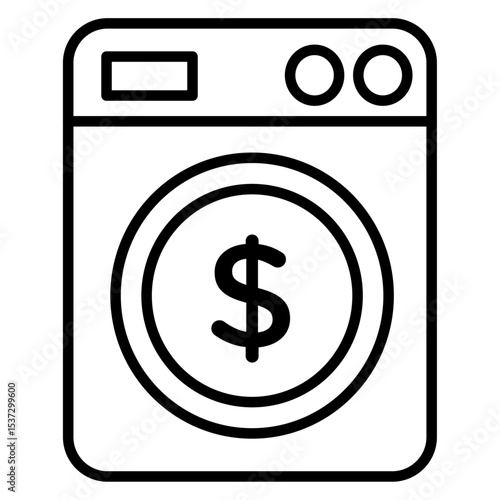 Money laundering icon Thin line vector design