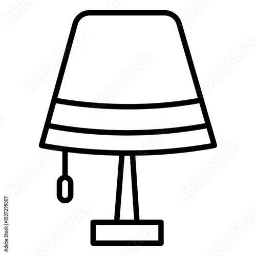 Night bedside lamp icon Thin line vector design
