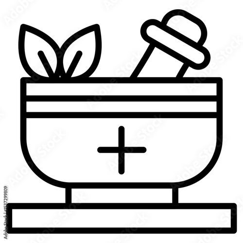 Natural medicine icon Thin line vector design