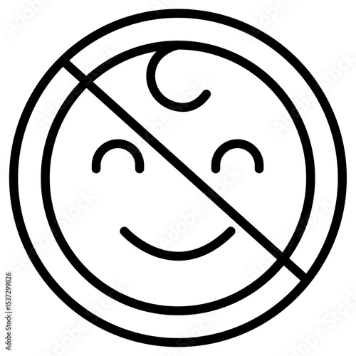 No kid allowed icon Thin line vector design